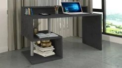 Scrivania lineare ardesia 140x60cm con supporto computer - Yemyin