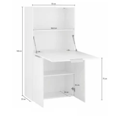 Scrivania lineare ardesia 70x35cm con porta pc - Atroc