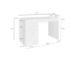 Scrivania lineare bianca anticato 79x43cm con supporto computer - Acu