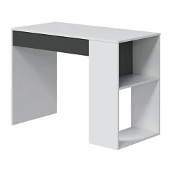 Scrivania lineare bianca e antracite 101x50cm con 1 cassetto - Attila