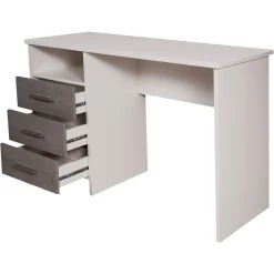 Scrivania lineare bianca e cemento 80x40cm con 1 cassetto - Adri