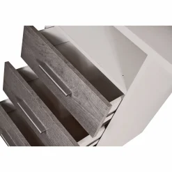 Scrivania lineare bianca e cemento 80x40cm con 1 cassetto - Adri