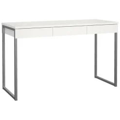 Scrivania lineare bianca e grigia 125x51cm con 3 cassetti - Amadeo