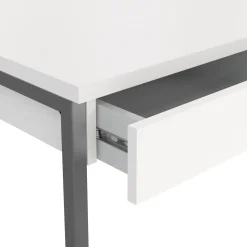 Scrivania lineare bianca e grigia 125x51cm con 3 cassetti - Amadeo