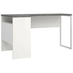 Scrivania lineare bianca e grigia 145x81cm con 2 cassetti - Moire
