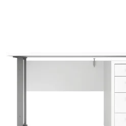 Scrivania lineare bianca e grigia 150x80cm con 3 cassetti - Azzaro