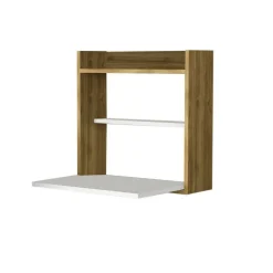 Scrivania lineare bianca e noce 60x19cm - Bariano