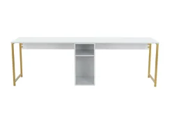 Scrivania lineare bianca e oro 240x60cm - Violet
