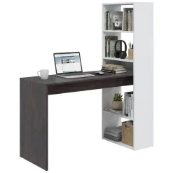 Scrivania lineare bianca e ossido 120x53cm con libreria - Ali