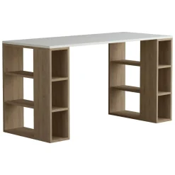 Scrivania lineare bianca e quercia 140x60cm in legno - Archidamia