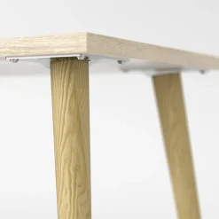 Scrivania lineare bianca e quercia 145x81cm in legno - Moire