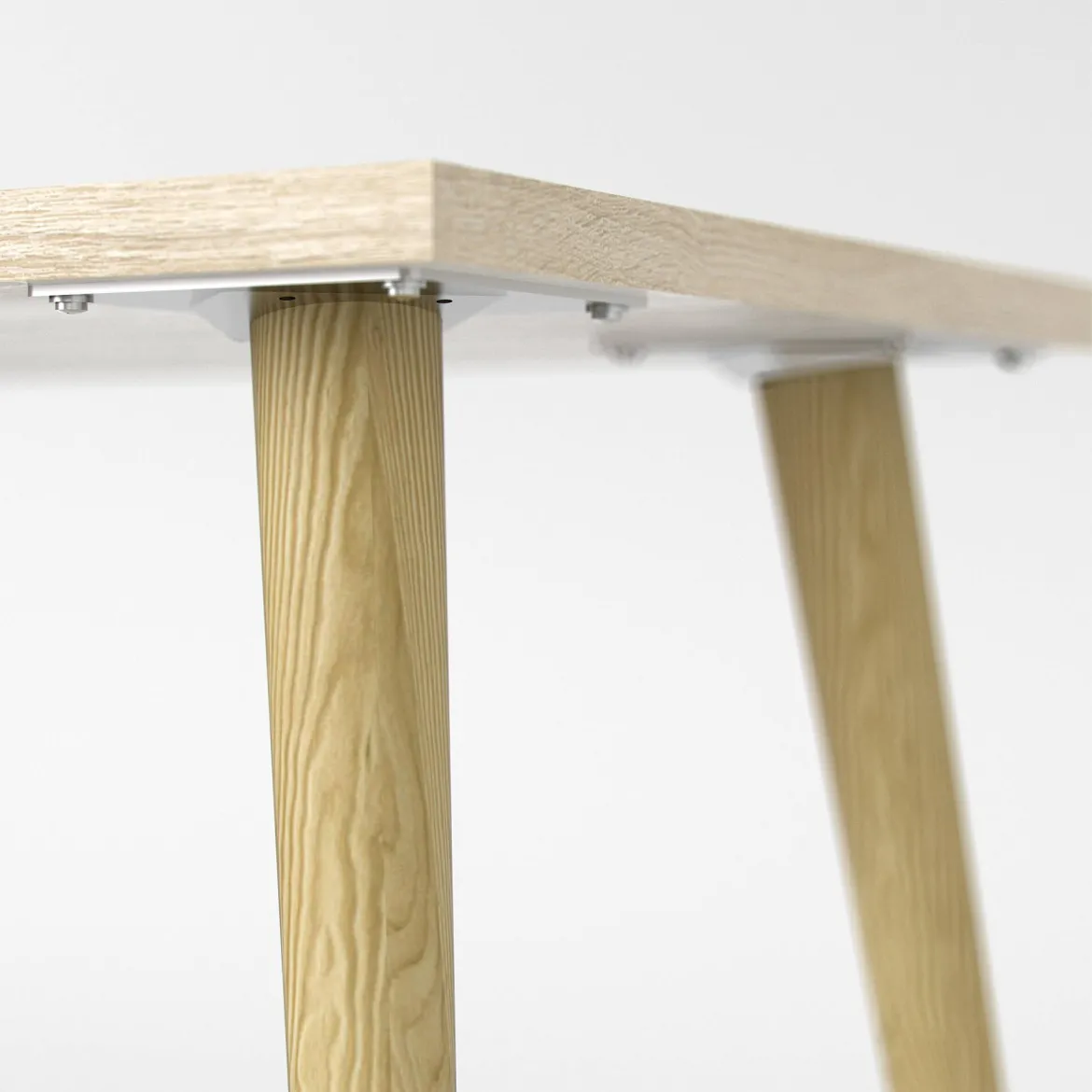 Scrivania lineare bianca e quercia 145x81cm in legno - Moire