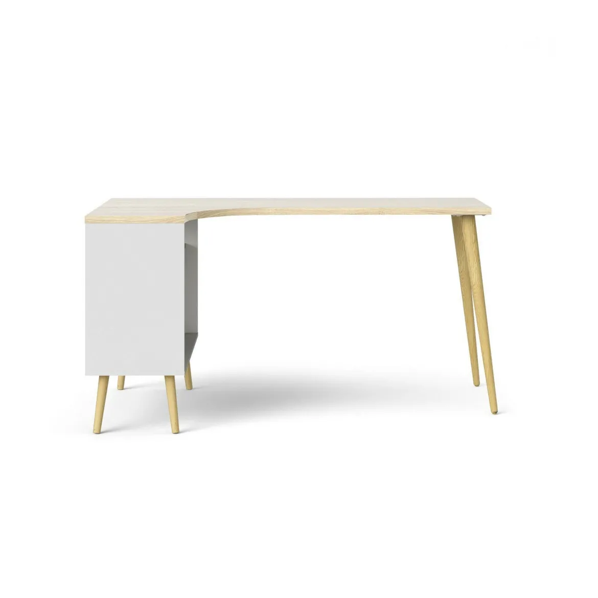 Scrivania lineare bianca e quercia 145x81cm in legno - Moire