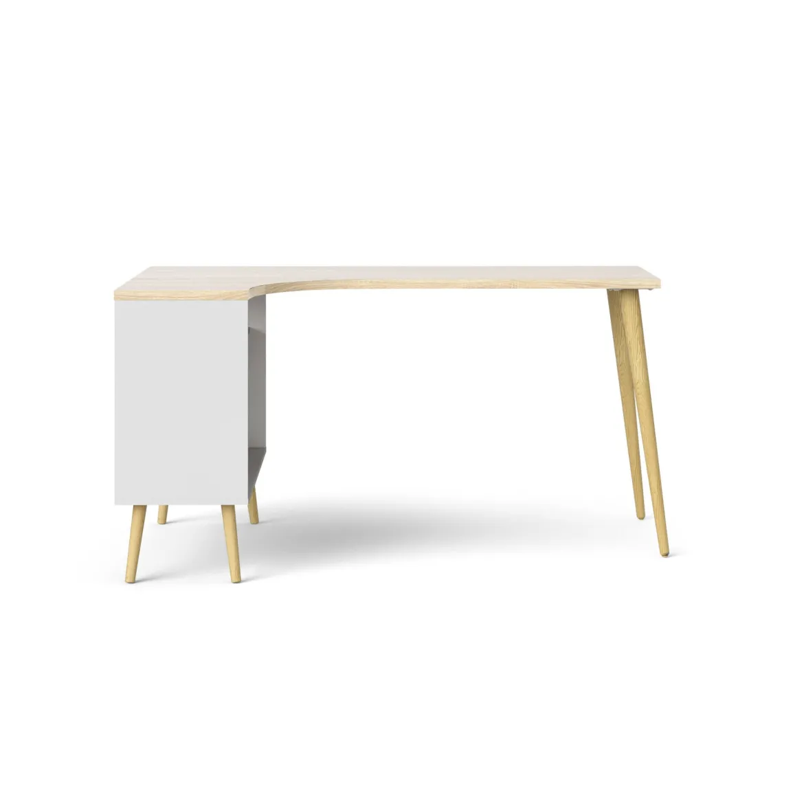 Scrivania lineare bianca e quercia 145x81cm in legno - Moire