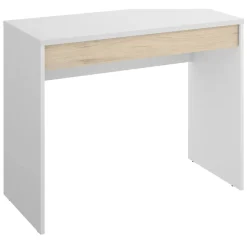 Scrivania lineare bianca e rovere 89x49cm con 1 cassetto - Affiniti