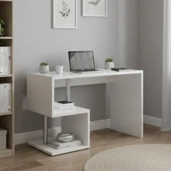 Scrivania lineare bianca lucida 100x50cm con supporto pc - Acan