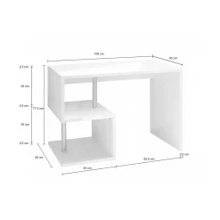 Scrivania lineare bianca lucida 100x50cm con supporto pc - Acan