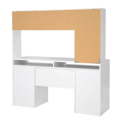 Scrivania lineare bianca lucida 160x60cm con supporto computer - Giunone