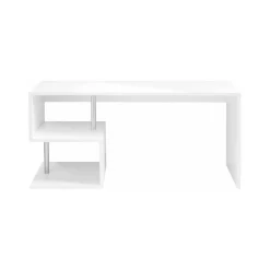 Scrivania lineare bianca lucida 180x60cm con supporto pc - Poseidone