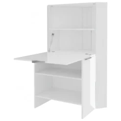 Scrivania lineare bianca lucida 70x35cm con supporto pc - Akiro