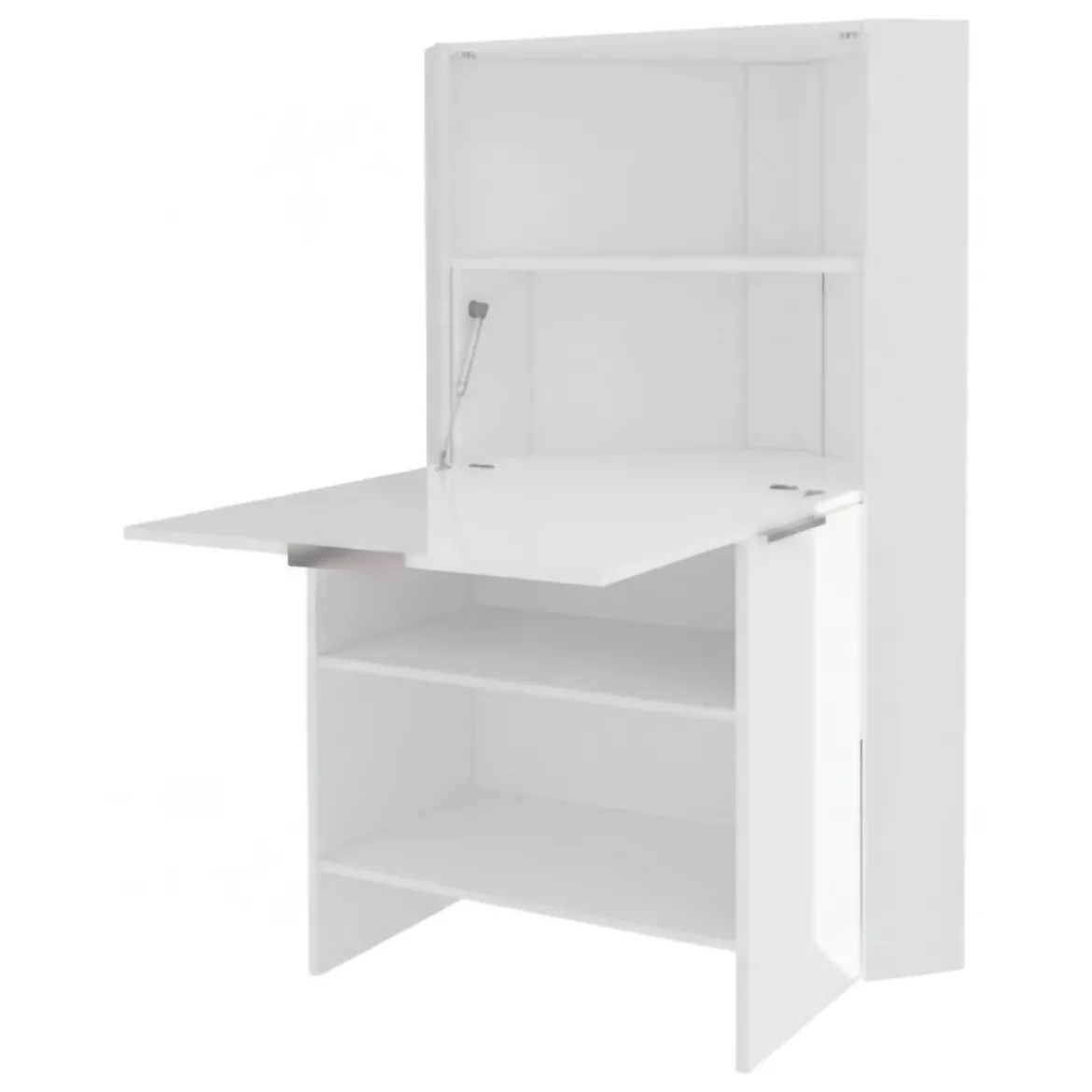 Scrivania lineare bianca lucida 70x35cm con supporto pc - Akiro
