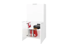Scrivania lineare bianca lucida 70x35cm con supporto pc - Akiro