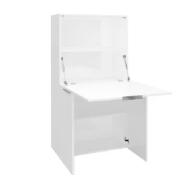 Scrivania lineare bianca lucida 70x35cm con supporto pc - Akiro