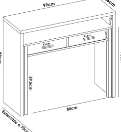 Scrivania lineare bianca lucida e acero 110x50cm con supporto pc - Antioco