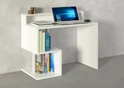 Scrivania lineare bianca 100x50cm con supporto computer - Giusy