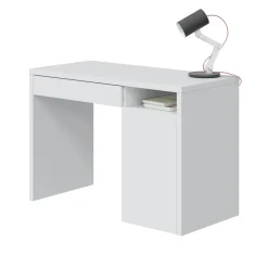 Scrivania lineare bianca 108x50cm con 1 cassetto - Ally