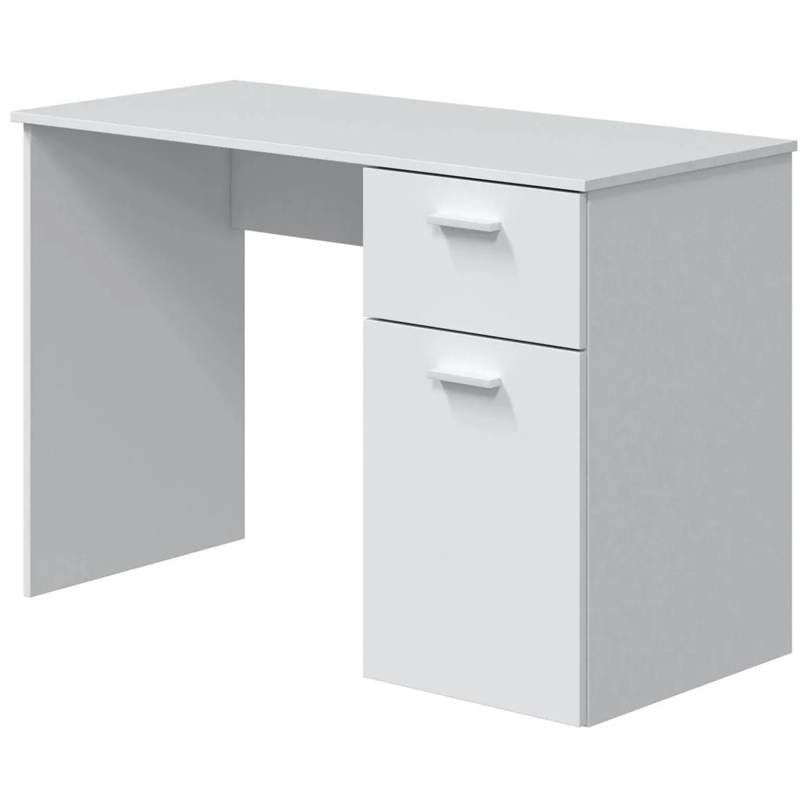 Scrivania lineare bianca 109x48cm con 3 cassetti - Franklin