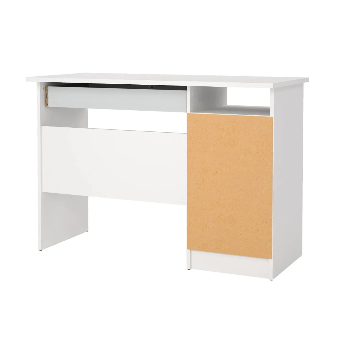 Scrivania lineare bianca 109x48cm con 3 cassetti - Franklin