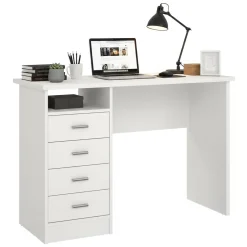 Scrivania lineare bianca 110x48cm con 1 cassetto - Agave