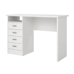 Scrivania lineare bianca 110x48cm con 1 cassetto - Agave