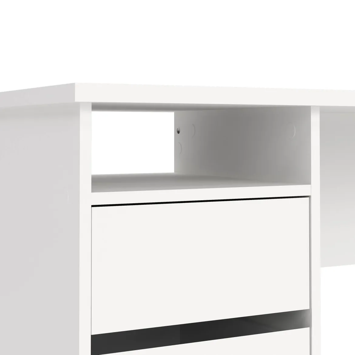 Scrivania lineare bianca 110x48cm con 3 cassetti - Huaning
