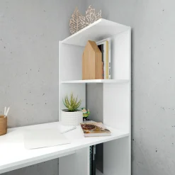 Scrivania lineare bianca 110x50cm con libreria - Abba