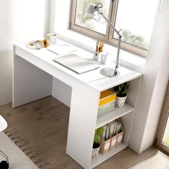 Scrivania lineare bianca 120x48cm con 3 cassetti - Murjan