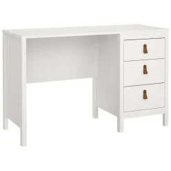 Scrivania lineare bianca 120x48cm con 3 cassetti - Murjan