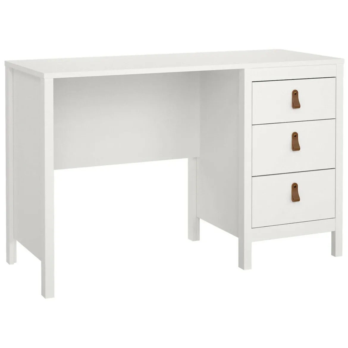 Scrivania lineare bianca 120x48cm con 3 cassetti - Murjan