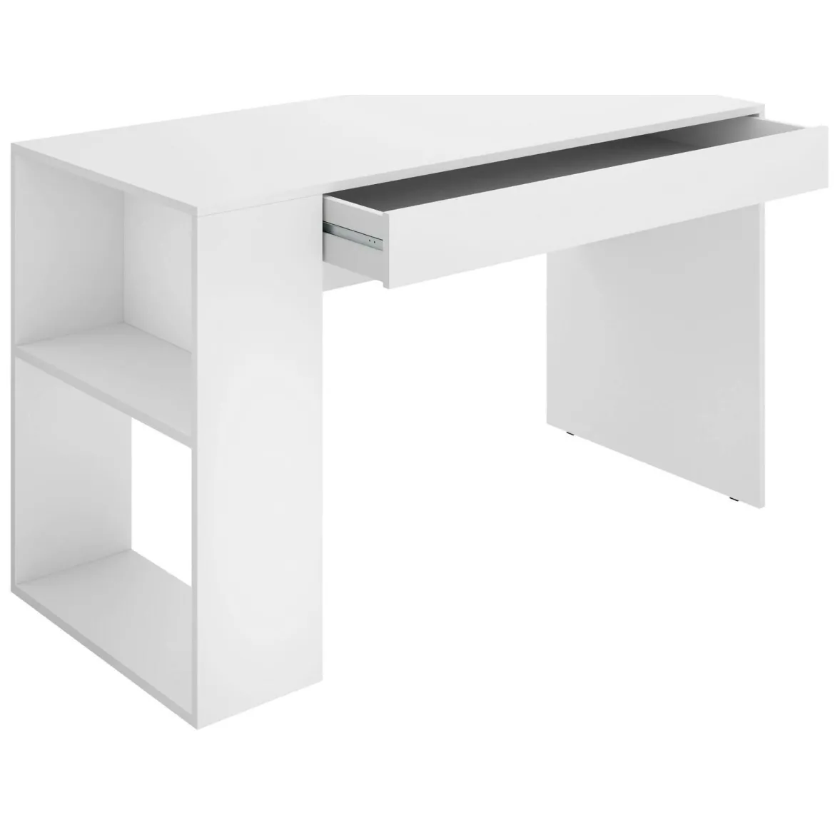 Scrivania lineare bianca 120x48cm con 3 cassetti - Murjan
