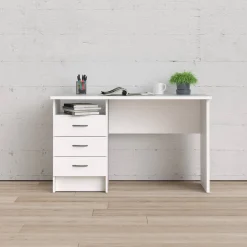 Scrivania lineare bianca 120x48cm in legno - Andre
