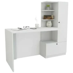 Scrivania lineare bianca 120x61cm con 1 cassetto - Kimberly