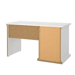 Scrivania lineare bianca 138x60cm con 2 cassetti - Abol