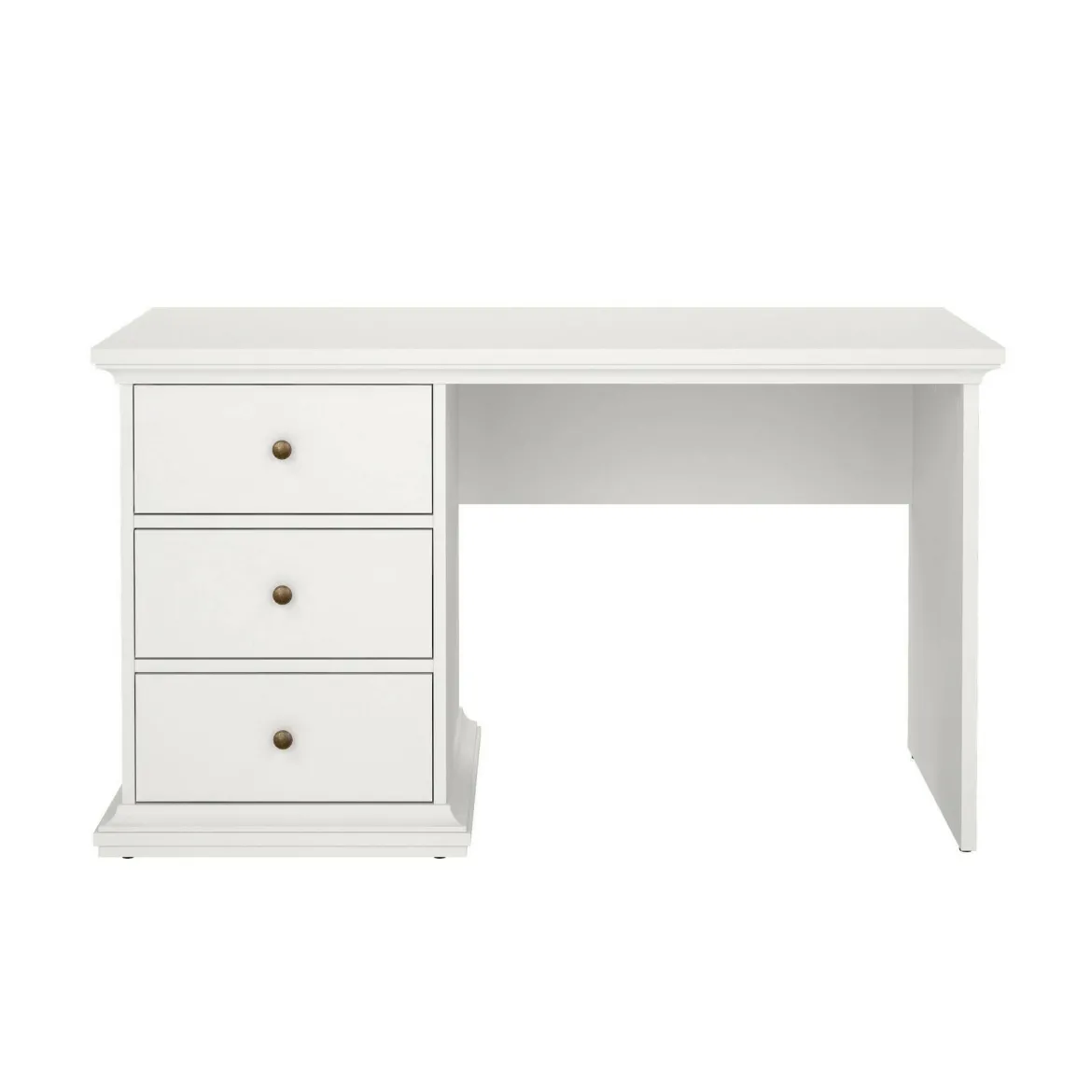 Scrivania lineare bianca 138x60cm con 2 cassetti - Abol
