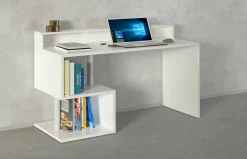 Scrivania lineare bianca 140x60cm con supporto computer - Yemyin