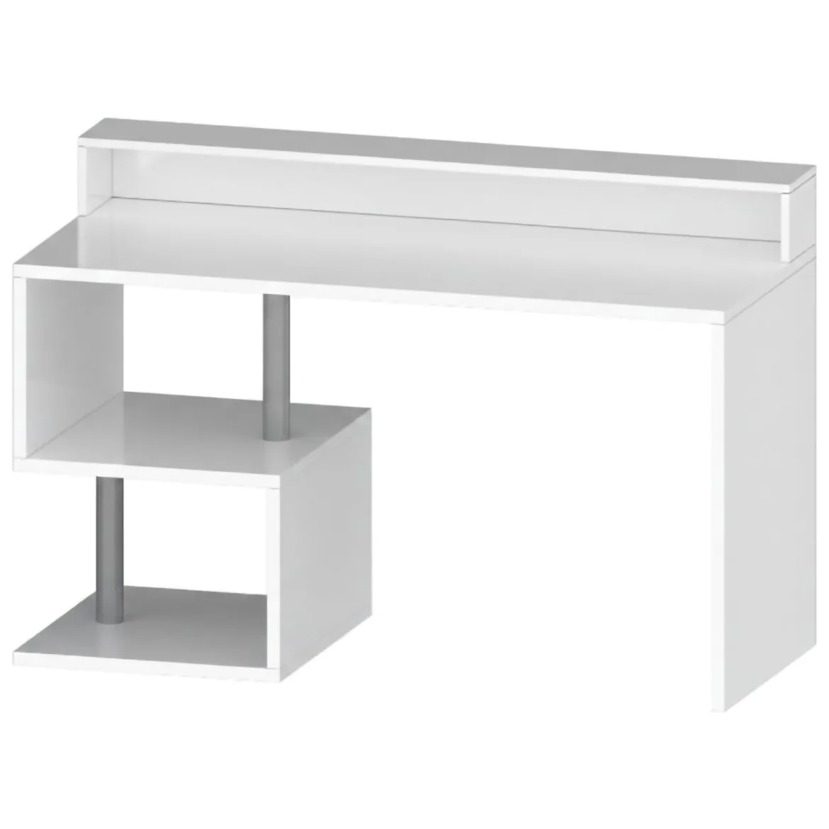 Scrivania lineare bianca 140x60cm con supporto computer - Yemyin