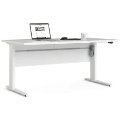Scrivania lineare bianca 160x60cm con 3 cassetti - Bardi