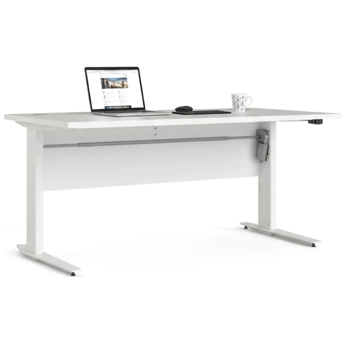 Scrivania lineare bianca 160x60cm con 3 cassetti - Bardi