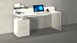Scrivania lineare bianca 160x60cm in legno - Flaminia