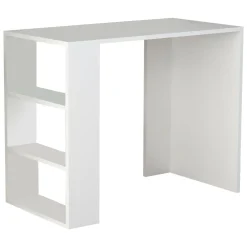Scrivania lineare bianca 90x40cm con libreria - Riad